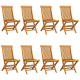 Chaises de jardin avec coussins 8 pcs teck massif - Couleur au choix 