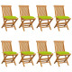 Chaises de jardin avec coussins 8 pcs teck massif - Couleur au choix Vert Vif