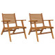 Chaises de jardin 2 pcs bois d'acacia solide 