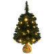  Sapin de Noël artificiel pré-éclairé et supports vert 60 cm PVC 