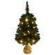  Sapin de Noël artificiel pré-éclairé et supports vert 90 cm PVC 