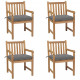 Chaises de jardin avec coussins teck solide - Couleur et nombre de places au choix Gris