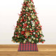  Jupe de sapin de Noël 48x48x25 cm - Couleur au choix Rouge-Noir