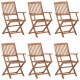 Chaises pliables d'extérieur 6 pcs bois d'acacia solide 