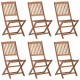 Chaises pliables d'extérieur 6 pcs bois d'acacia solide 