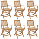 Chaises pliables de jardin avec coussins bois d'acacia - Couleur et nombre de places au choix Beige