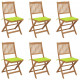 Chaises pliables de jardin 6 pcs avec coussins bois d'acacia vert vif 