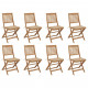 Chaises pliables d'extérieur avec coussins 8 pcs bois d'acacia - Couleur au choix Beige