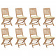 Chaises pliables d'extérieur avec coussins 8 pcs bois d'acacia - Couleur au choix Blanc-cassé