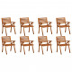 Chaises de jardin bois de teck solide - Nombre de places au choix 8 places