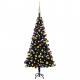  Arbre de Noël artificiel avec LED et boules Noir 120 cm PVC 