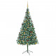  Arbre de Noël artificiel LED et boules et pommes de pin 210 cm 