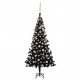  Arbre de Noël artificiel avec LED et boules Noir 120 cm PVC 