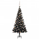  Arbre de Noël artificiel avec LED et boules Noir 180 cm PVC 