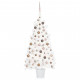  Arbre de Noël artificiel avec LED et boules Blanc 90 cm 