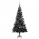  Arbre de Noël artificiel avec LED et boules Noir 180 cm PVC 