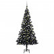  Arbre de Noël artificiel avec LED et boules Noir 210 cm PVC 