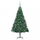 Arbre de noël artificiel avec led et boules vert 210 cm pvc 