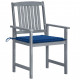 Chaises de jardin avec coussins 8 pcs bois d'acacia solide - Couleur des coussins au choix  Bleu