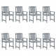 Chaises de jardin avec coussins 8 pcs bois d'acacia solide - Couleur des coussins au choix  