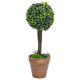 Plantes de buis artificiel 2 pcs avec pots boule vert 41 cm 
