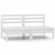 Canapés centraux de jardin 2 pcs bois de pin massif - Couleur au choix Blanc