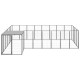 Chenil extérieur cage enclos parc animaux chien 10,89 m² acier noir 