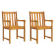 Chaises de jardin 2 pcs bois d'acacia solide 