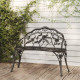 Banc de jardin 100 cm aluminium coulé noir 