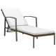 Lot de 2 transats chaise longue bain de soleil lit de jardin d'extérieur avec table résine tressée - Couleur au choix 