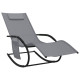 Lot de deux chaises longues à bascule acier et textilène gris helloshop26 02_0011968 