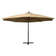 Parasol mobilier de jardin suspendu avec mât en bois 350 cm taupe helloshop26 02_0008712 