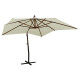 Parasol suspendu avec mât en bois 300 cm blanc sable helloshop26 02_0008709 