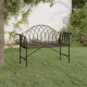 Banc de jardin 2 places 128 cm noir acier 