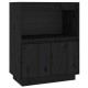 Buffet noir 60x34x75 cm bois massif de pin 