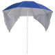 Parasol mobilier de jardin de plage avec parois latérales 215 cm bleu helloshop26 02_0008379 