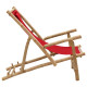 Chaise de terrasse bambou et toile - Couleur au choix 