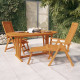 Table de jardin 160x85x75 cm bois d'eucalyptus solide 