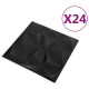 Panneaux muraux 3d 24 pcs 50x50 cm noir diamant 6 m² 