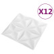 Panneaux muraux 3d 12 pcs 50x50 cm blanc origami 3 m² 