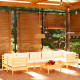 Salon de jardin 8 pcs avec coussins bois de pin - Couleur au choix Crème