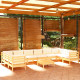Salon de jardin 11 pcs avec coussins bois de pin - Couleur au choix Crème
