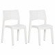 Chaises de jardin 2 pcs blanc polypropylène 