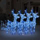 Décoration de noël avec rennes et traîneau acrylique – Nombre de LED et couleur d'éclairage au choix Bleu|240
