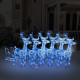 Décoration de noël avec rennes et traîneau acrylique – Nombre de LED et couleur d'éclairage au choix Bleu|320