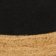 Tapis tressé noir et naturel 150 cm jute et coton rond 