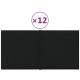 Panneaux muraux 12 pcs noir 30x15 cm tissu 0,54 m² 