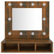 Armoire à miroir avec led 31,5 x 62 cm chêne fumé - Largeur au choix 