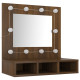 Armoire à miroir avec led chêne 60 x 31,5 x 62 cm marron helloshop26 02_0006665 