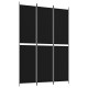 Cloison de séparation 3 panneaux noir 150x220 cm tissu 